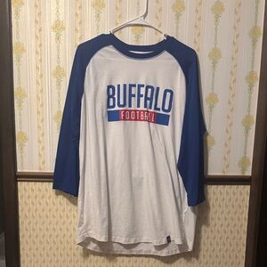 New Era Blue and White Raglan Shirt